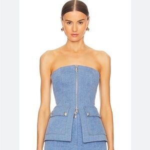 Veronica Beard Maeve Strapless Denim Bustier Top sz 6